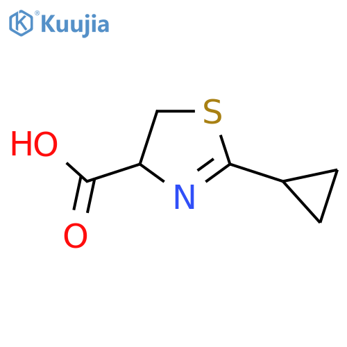 2-Cyclopropyl-4,5-dihydro-1,3-thiazole-4-carboxylic acid structure