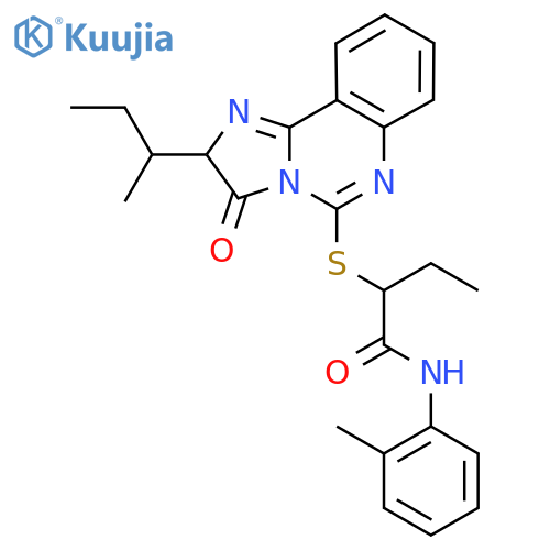2-{[2-(butan-2-yl)-3-oxo-2H,3H-imidazo[1,2-c]quinazolin-5-yl]sulfanyl}-N-(2-methylphenyl)butanamide structure