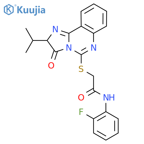 N-(2-fluorophenyl)-2-{[3-oxo-2-(propan-2-yl)-2H,3H-imidazo[1,2-c]quinazolin-5-yl]sulfanyl}acetamide structure