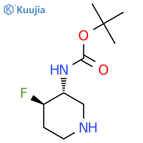 tert-butyl N-[trans-4-fluoropiperidin-3-yl]carbamate structure