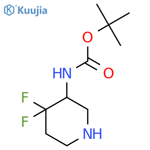 tert-butyl N-(4,4-difluoropiperidin-3-yl)carbamate structure