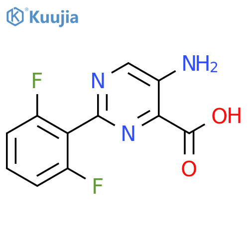 4-Pyrimidinecarboxylic acid, 5-amino-2-(2,6-difluorophenyl)- structure