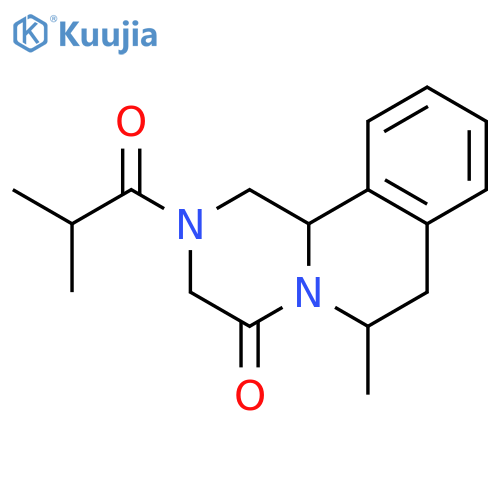 4H-Pyrazino[2,1-a]isoquinolin-4-one, 1,2,3,6,7,11b-hexahydro-6-methyl-2-(2-methyl-1-oxopropyl)- structure