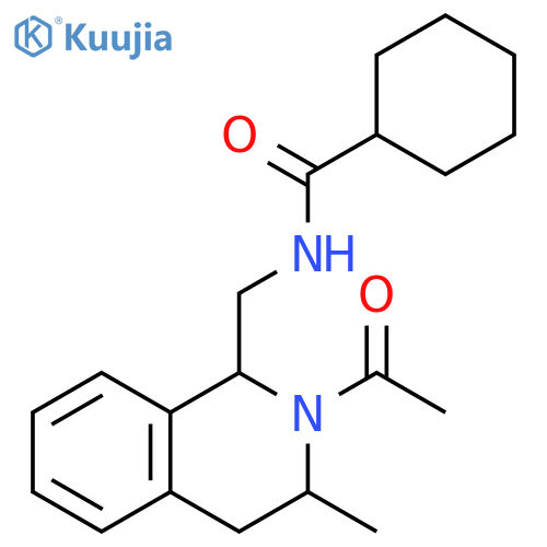Cyclohexanecarboxamide,N-[(2-acetyl-1,2,3,4-tetrahydro-3-methyl-1-isoquinolinyl)methyl]- structure