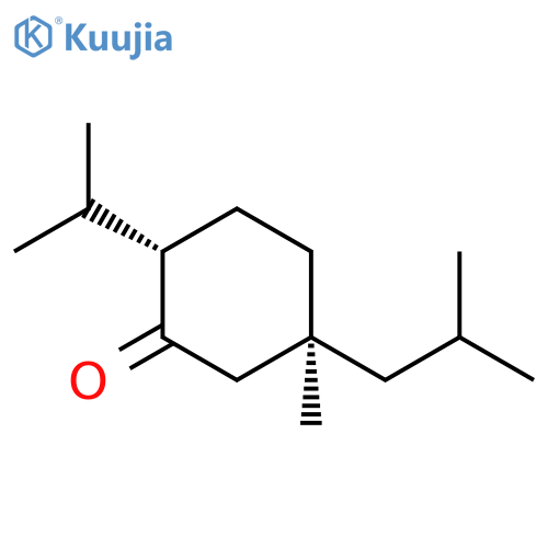 Cyclohexanone, 5-methyl-2-(1-methylethyl)-5-(2-methylpropyl)-, trans- (9CI) structure