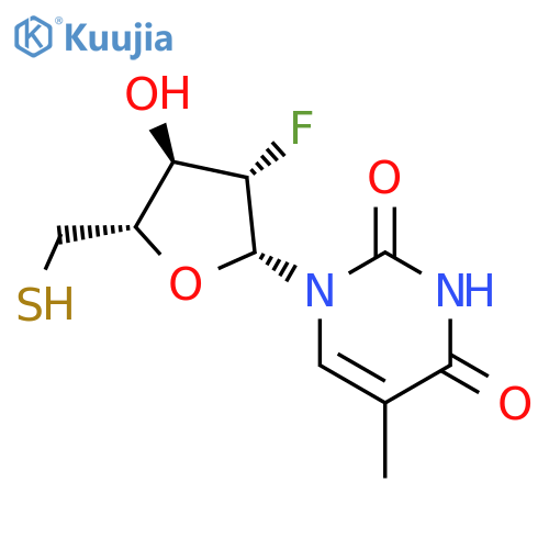 2,4(1H,3H)-Pyrimidinedione,1-(2-deoxy-2-fluoro-5-thio-b-D-arabinofuranosyl)-5-methyl- (9CI) structure