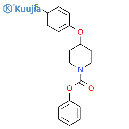 1-Piperidinecarboxylic acid, 4-(4-fluorophenoxy)-, phenyl ester structure