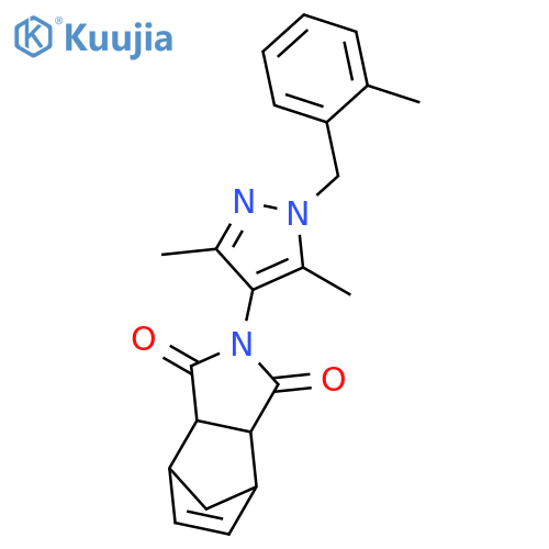 <br>4-[3,5-Dimethyl-1-(2-methyl-benzyl)-1H-pyrazol-4-yl]-4-aza-tricyclo[5.2.1.0 *2,6*]dec-8-ene-3,5-dione structure