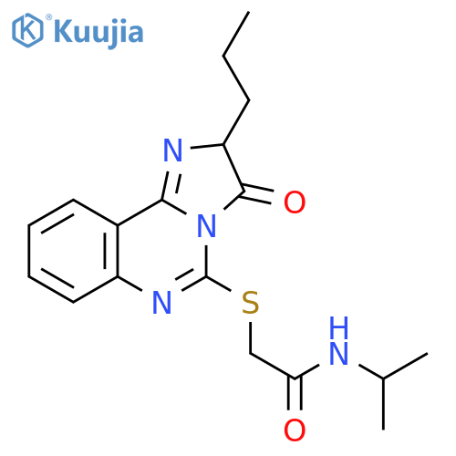 2-({3-oxo-2-propyl-2H,3H-imidazo[1,2-c]quinazolin-5-yl}sulfanyl)-N-(propan-2-yl)acetamide structure
