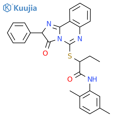 N-(2,5-dimethylphenyl)-2-({3-oxo-2-phenyl-2H,3H-imidazo[1,2-c]quinazolin-5-yl}sulfanyl)butanamide structure