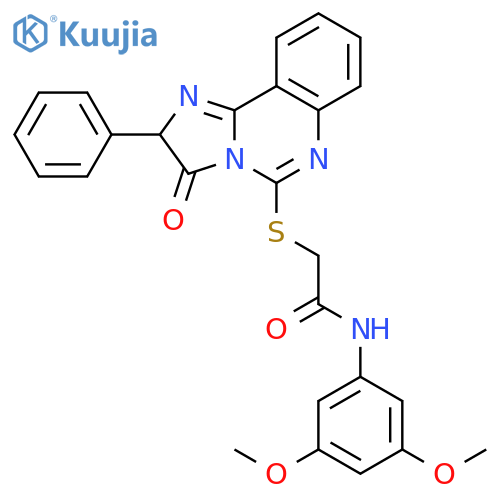 N-(3,5-dimethoxyphenyl)-2-({3-oxo-2-phenyl-2H,3H-imidazo[1,2-c]quinazolin-5-yl}sulfanyl)acetamide structure