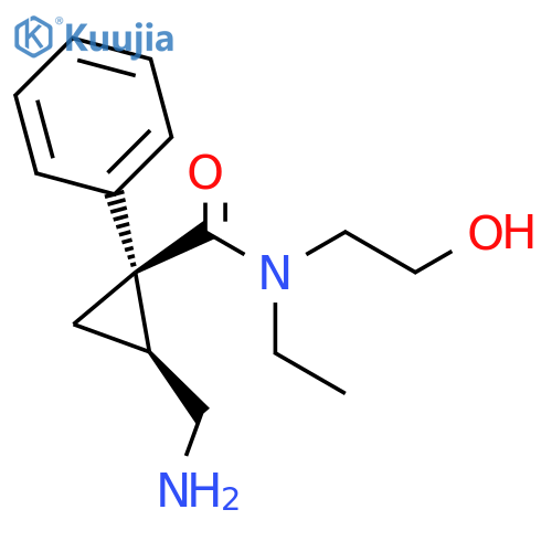 Cyclopropanecarboxamide, 2-(aminomethyl)-N-ethyl-N-(2-hydroxyethyl)-1-phenyl-, cis- (9CI) structure