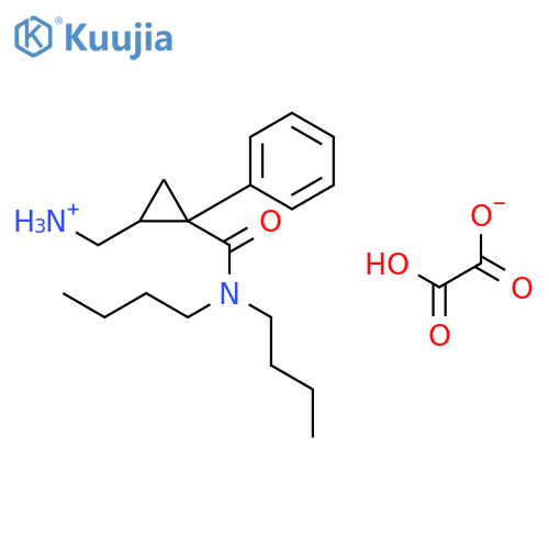 [(1S,2R)-2-(dibutylcarbamoyl)-2-phenyl-cyclopropyl]methylammonium; 2-hydroxy-2-oxo-acetate structure