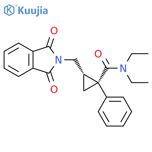 rel-(1R,2S)-2-(1,3-Dihydro-1,3-dioxo-2H-isoindol-2-yl)methyl-N,N-diethyl-1-phenylcyclopropanecarboxamide structure