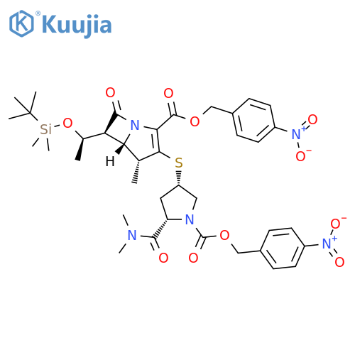 (4-Nitrophenyl)methyl (4R,5S,6S)-3-[[(3S,5S)-5-[(dimethylamino)carbonyl]-1-[[(4-nitrophenyl)methoxy]carbonyl]-3-pyrrolidinyl]thio]-6-[(1R)-1-[[(1,1-dimethylethyl)dimethylsilyl]oxy]ethyl]-4-methyl-7-oxo-1-azabicyclo[3.2.0]hept-2-ene-2-carboxylate structure