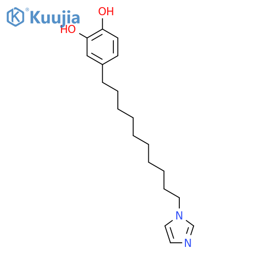 1,2-Benzenediol, 4-[10-(1H-imidazol-1-yl)decyl]- structure