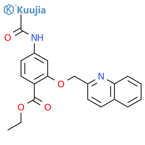 Benzoic acid, 4-(acetylamino)-2-(2-quinolinylmethoxy)-, ethyl ester structure