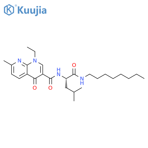 1,8-Naphthyridine-3-carboxamide, 1-ethyl-1,4-dihydro-7-methyl-N-[3-methyl-1-[(octylamino)carbonyl]butyl]-4-oxo-, (S)- (9CI) structure