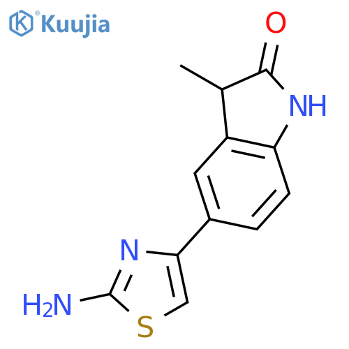 5-(2-amino-1,3-thiazol-4-yl)-3-methyl-2,3-dihydro-1H-indol-2-one structure