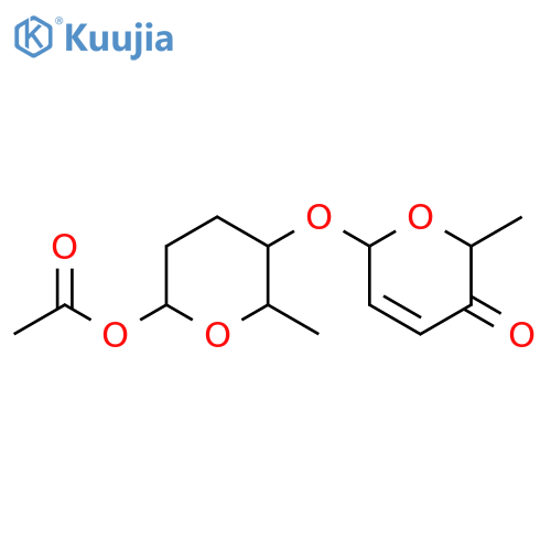 2H-Pyran-3(6H)-one,6-[[6-(acetyloxy)tetrahydro-2-methyl-2H-pyran-3-yl]oxy]-2-methyl- structure