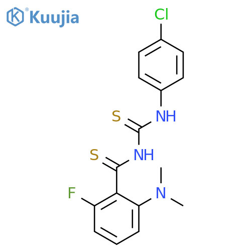 Benzenecarbothioamide, N-[[(4-chlorophenyl)amino]thioxomethyl]-2-(dimethylamino)-6-fluoro- structure