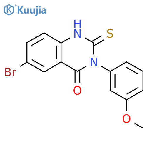 6-bromo-3-(3-methoxyphenyl)-2-sulfanylidene-1,2,3,4-tetrahydroquinazolin-4-one structure