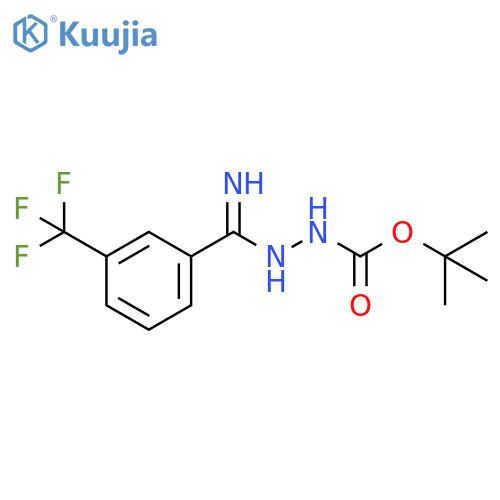 N'-1-Amino-1-(3-(trifluoromethyl)phenyl)methylide nehydrazinecarboxylic acid tert-butyl ester structure