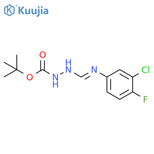 N'-1-Amino-1-(3-chloro-4-fluorophenyl)methylidene hydrazinecarboxylic acid tert-butyl ester structure