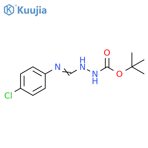 N'-[1-Amino-1-(4-chlorophenyl)methylidene] hydrazinecarboxylic acid tert-butyl ester structure