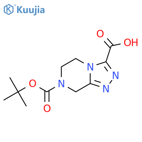 7-tert-butoxycarbonyl-6,8-dihydro-5H-[1,2,4]triazolo[4,3-a]pyrazine-3-carboxylic acid structure