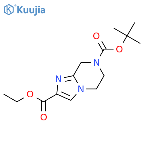 7-tert-butyl 2-ethyl 5H,6H,7H,8H-imidazo[1,2-a]pyrazine-2,7-dicarboxylate structure