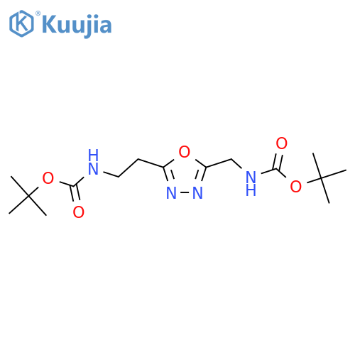 {2-5-(tert-Butoxycarbonylaminomethyl)-1,3,4oxa-diazol-2-yl-ethyl}-carbamic acid tert-butyl ester structure