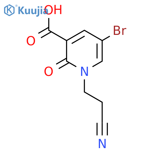 5-Bromo-1-(2-cyanoethyl)-2-oxo-1,2-dihydropyridine-3-carboxylic acid structure
