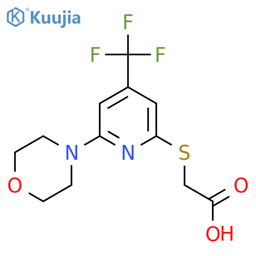 (6-Morpholin-4'-yl-4-(trifluoromethyl)-pyridin-2-ylsulfanyl)acetic acid structure