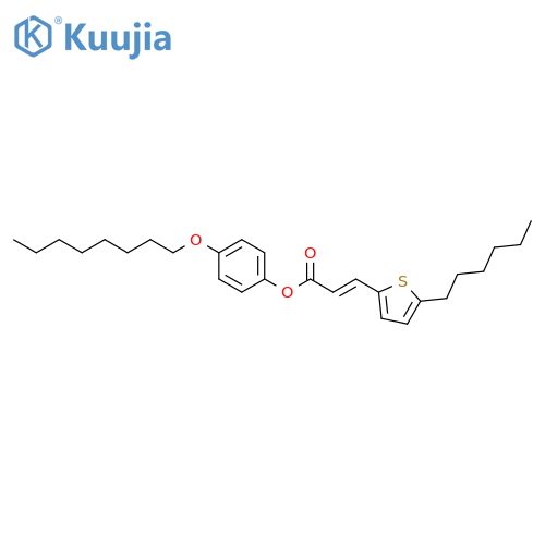 2-Propenoic acid, 3-(5-hexyl-2-thienyl)-, 4-(octyloxy)phenyl ester structure