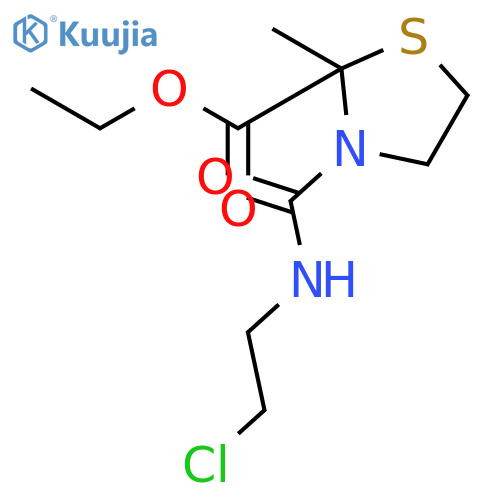 2-Thiazolidinecarboxylic acid, 3-[[(2-chloroethyl)amino]carbonyl]-2-methyl-, ethyl ester structure