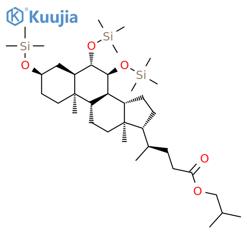 Cholan-24-oic acid, 3,6,7-tris[(trimethylsilyl)oxy]-, 2-methylpropyl ester, (3a,5b,6b,7a)- structure