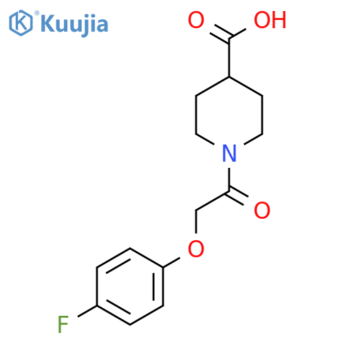 1-(2-(4-Fluorophenoxy)acetyl)piperidine-4-carboxylic acid structure
