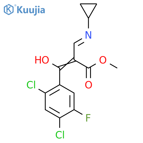Methyl 3-(cyclopropylamino)-2-(2,4-dichloro-5-fluorobenzoyl)acrylate structure