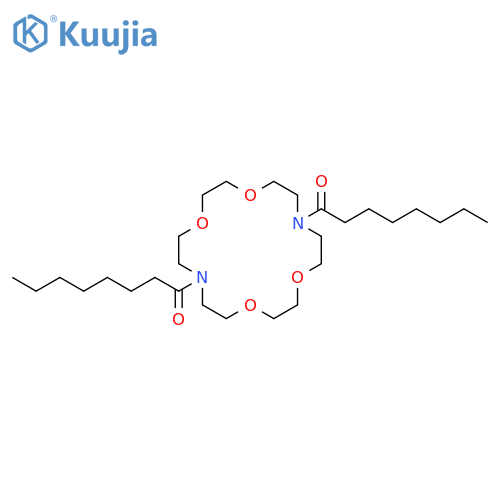 1,4,10,13-Tetraoxa-7,16-diazacyclooctadecane, 7,16-bis(1-oxooctyl)- structure