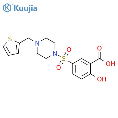 Benzoic acid, 2-hydroxy-5-[[4-(2-thienylmethyl)-1-piperazinyl]sulfonyl]- structure