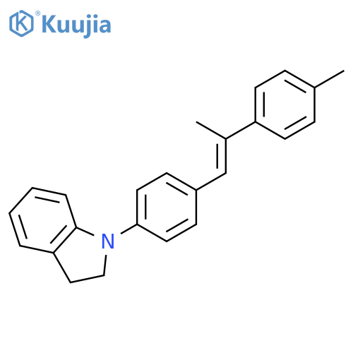 1H-Indole, 2,3-dihydro-1-[4-[2-(4-methylphenyl)-1-propenyl]phenyl]- structure