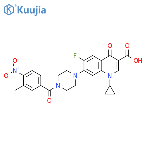 3-Quinolinecarboxylic acid, 1-cyclopropyl-6-fluoro-1,4-dihydro-7-[4-(3-Methyl-4-nitrobenzoyl)-1-piperazinyl]-4-oxo- structure
