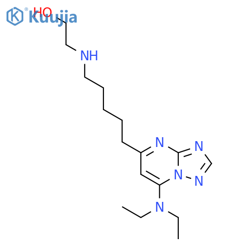 Ethanol, 2-[[7-(diethylamino)[1,2,4]triazolo[1,5-a]pyrimidin-5-yl]pentylamino]- structure