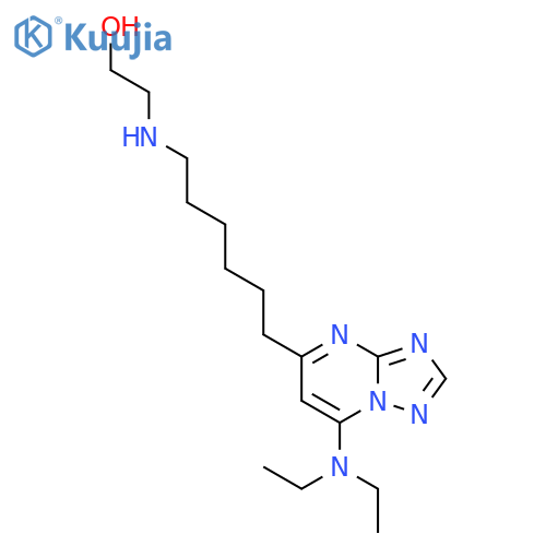 Ethanol, 2-[[7-(diethylamino)[1,2,4]triazolo[1,5-a]pyrimidin-5-yl]hexylamino]- structure