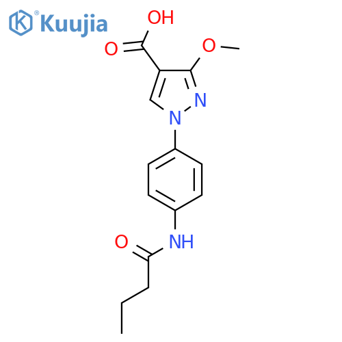 1H-Pyrazole-4-carboxylic acid, 3-methoxy-1-[4-[(1-oxobutyl)amino]phenyl]- structure