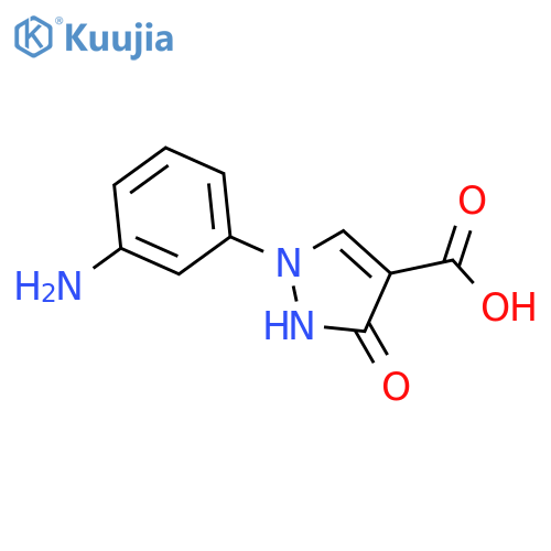 1H-Pyrazole-4-carboxylic acid, 1-(3-aminophenyl)-2,3-dihydro-3-oxo- structure