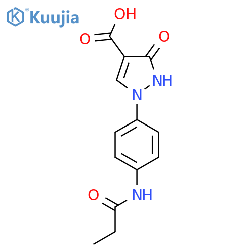 1H-Pyrazole-4-carboxylic acid, 2,3-dihydro-3-oxo-1-[4-[(1-oxopropyl)amino]phenyl]- structure