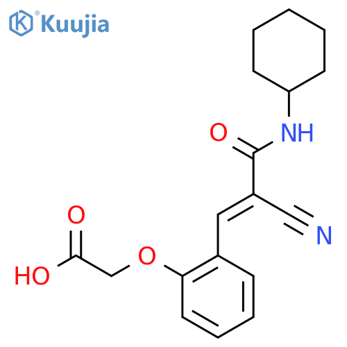 2-{2-[2-Cyano-2-(cyclohexylcarbamoyl)eth-1-en-1-yl]phenoxy}acetic acid structure