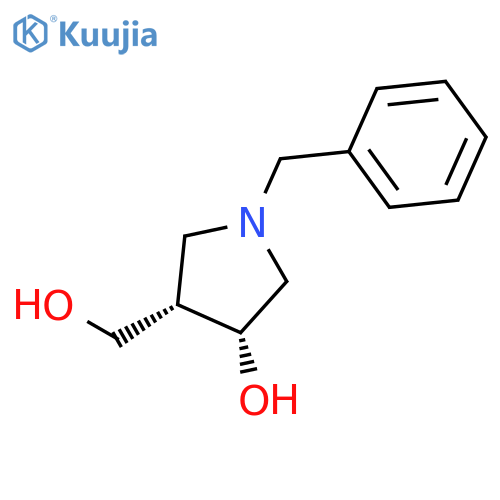 3-Pyrrolidinemethanol, 4-hydroxy-1-(phenylmethyl)-, cis- structure